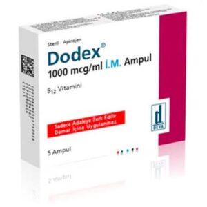 Vitamin B12 Injection Dodex 1000mcg/ml – 5 Ampoules