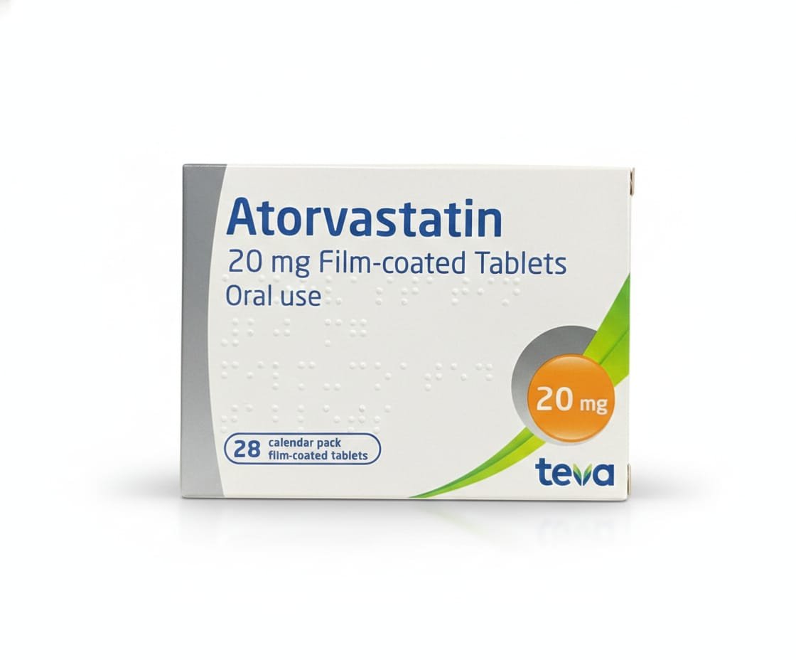 Atorvastatin 20mg (28 Tablets) – Teva