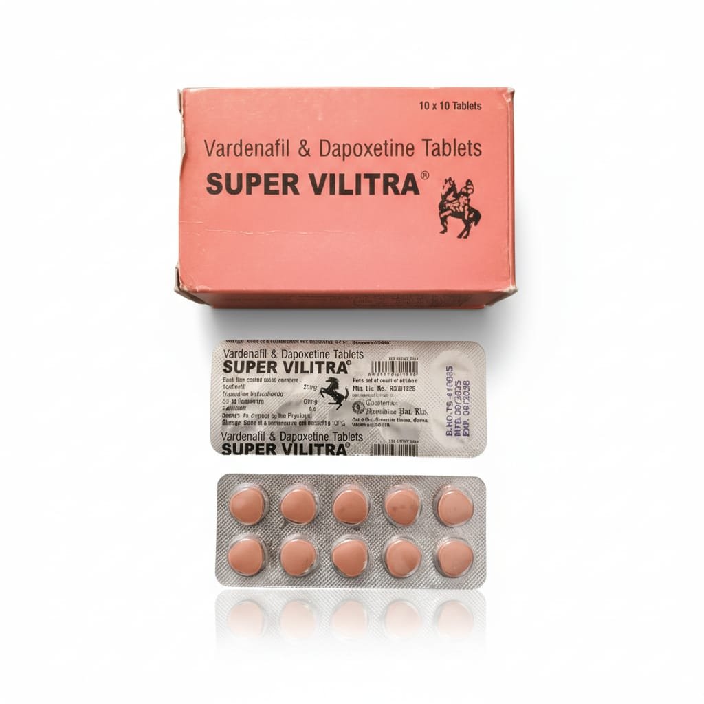 Super Vilitra (Vardenafil 20mg & Dapoxetine 60mg) – 10 Tablets – Centurion Remedies