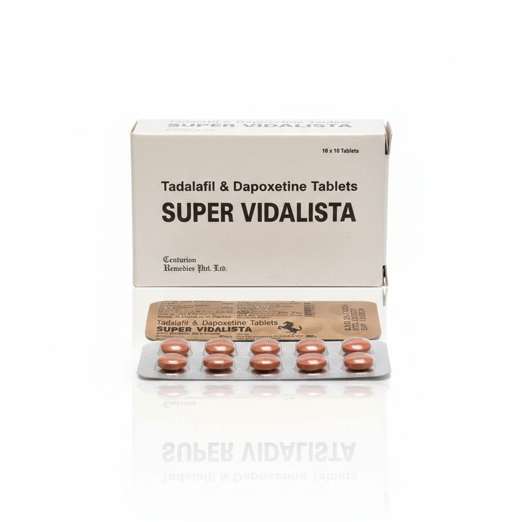 Super Vidalista (Tadalafil 20mg & Dapoxetine 60mg) – 10 Tablets – Centurion Remedies