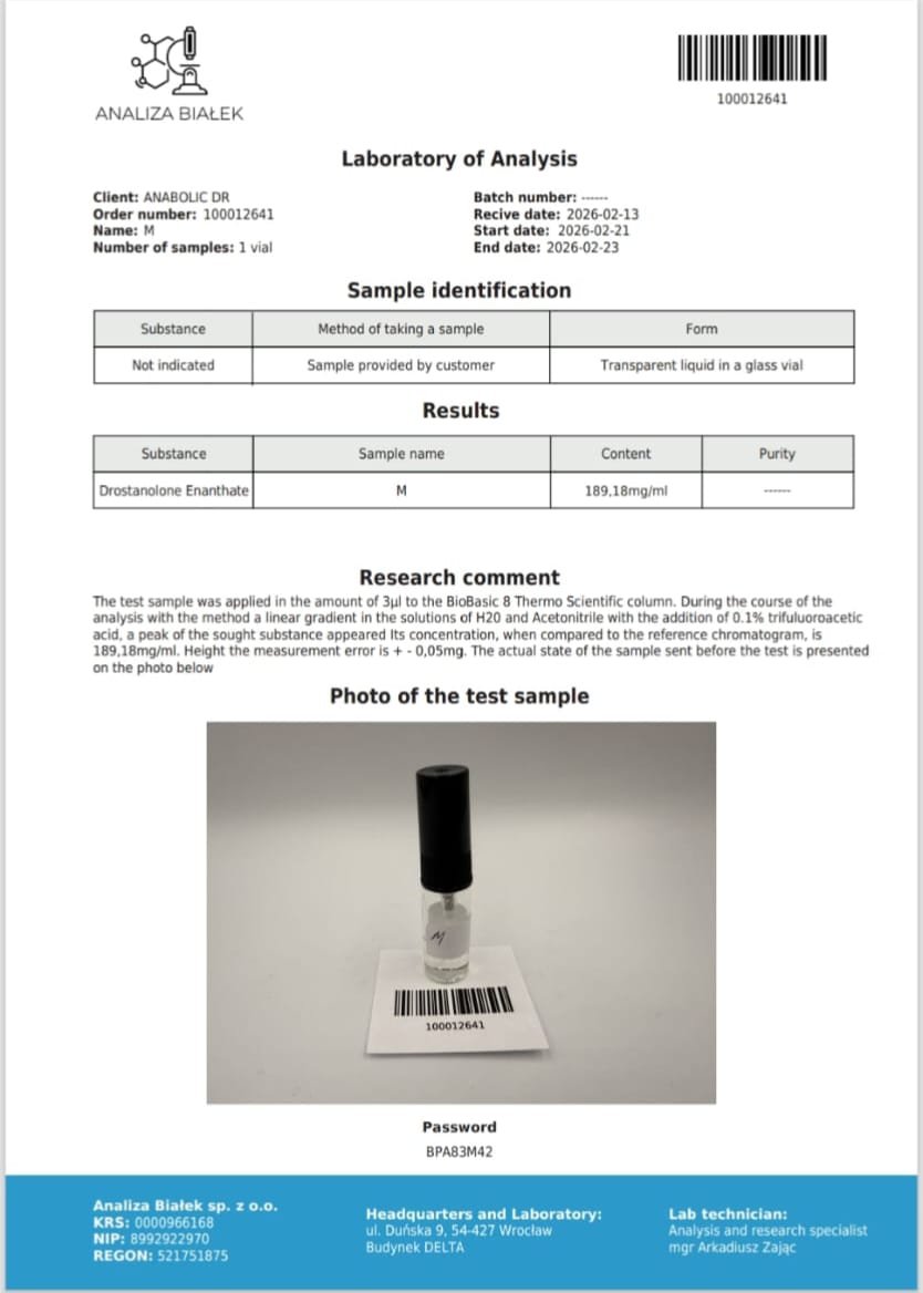 Mast E 200mg/ml - 1 x 10ml vial - RG Pharma - Analiza Bialek Certified
