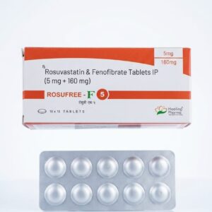 Rosuvastatin & Fenofibrate 5mg/160mg – 1 x 10tb – Healing Pharma